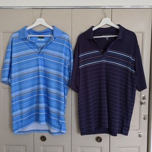 2 Polo PGA Tour Pebble Beach XL Blue Golf Shirts